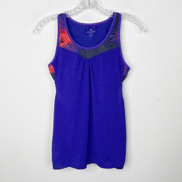 ATHLETA Supercharged 2 in 1 Tank In Elecrto Vibrant Cobalt Athleticwear Top XS - Picture 3 of 4